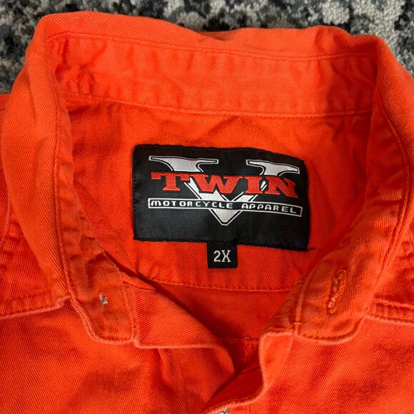 V Twin Motorcycle Apparel Orange 2005 Laughlin Nevada Sleeveless Shirt Sz 2XL - Picture 5 of 5